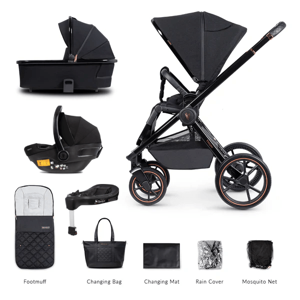 Venicci Prams & Pushchairs Venicci Tinum 2.0, Special Edition (Engo) Travel System - Stylish Black (With Base)