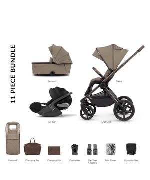 Venicci Pushchairs Venicci 3 in 1 Tinum UPLINE SE (Cloud T) Travel System - Powder