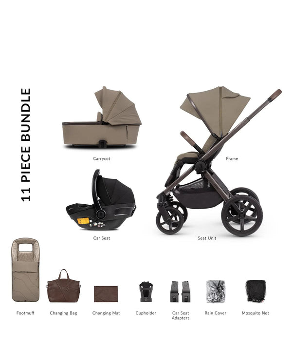 Venicci Pushchairs Venicci 3 in 1 Upline SE pram - Powder