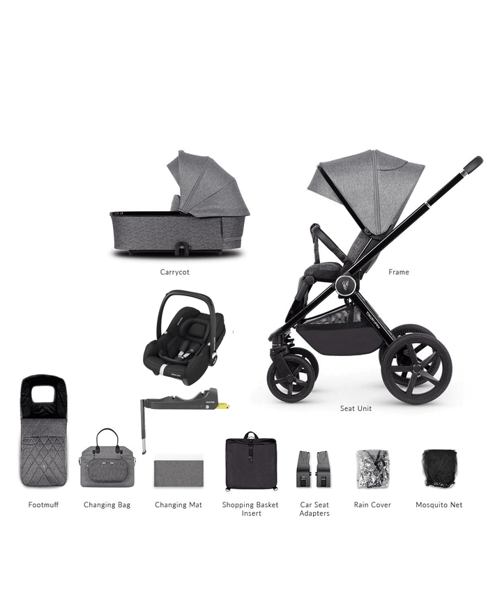 Venicci Travel Systems Venicci 3 in 1 Tinum UPLINE Cabriofix i-Size Travel System - Slate Grey