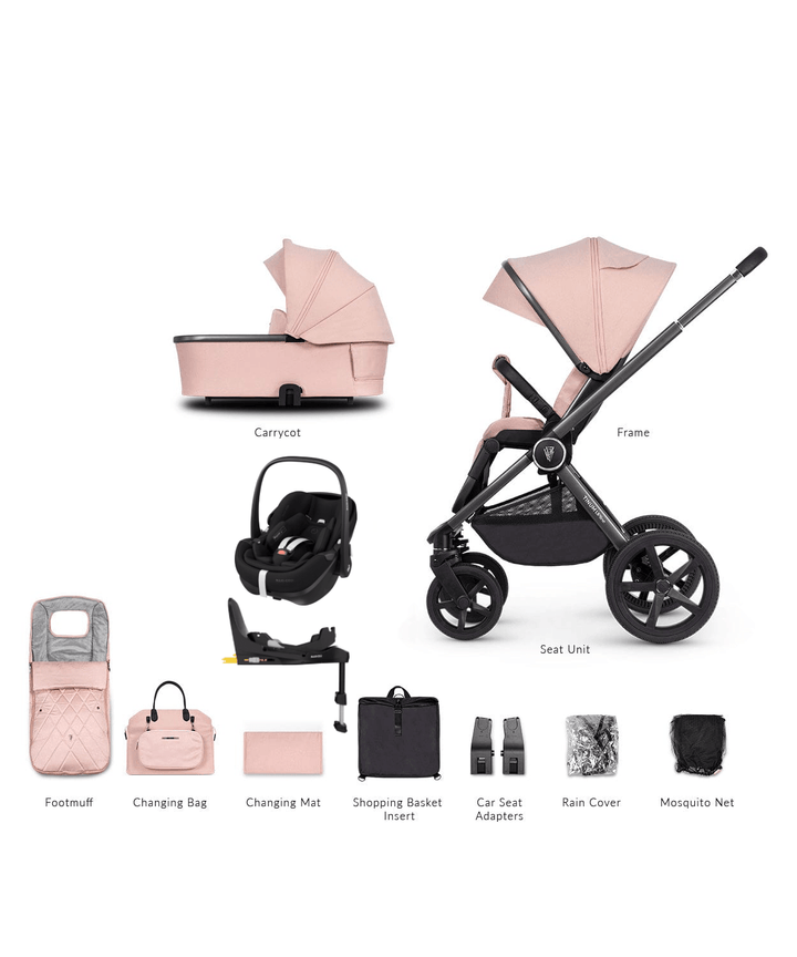 Venicci Travel Systems Venicci 3 in 1 Tinum UPLINE Pebble 360 PRO Travel System - Misty Rose