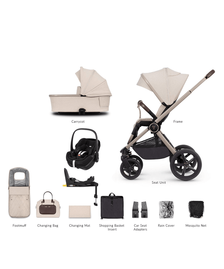 Venicci Travel Systems Venicci 3 in 1 Tinum UPLINE Pebble 360 PRO Travel System - Stone Beige