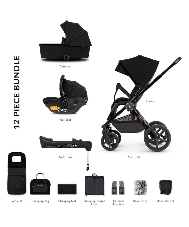 Venicci Travel Systems Venicci 4 in 1 Tinum UPLINE Pram - All Black