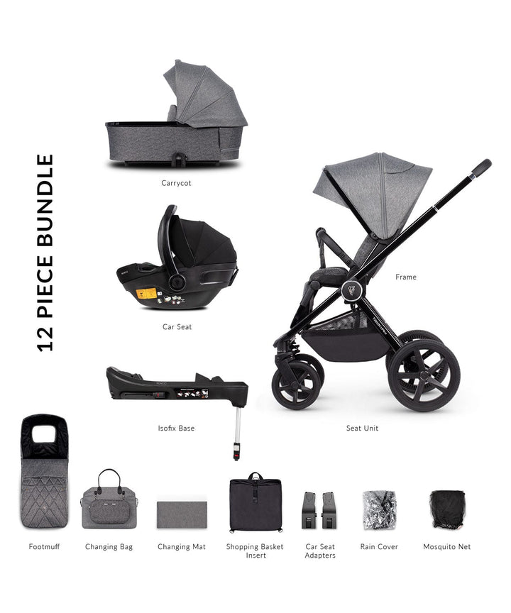 Venicci Travel Systems Venicci 4 in 1 Tinum UPLINE Pram - Slate Grey