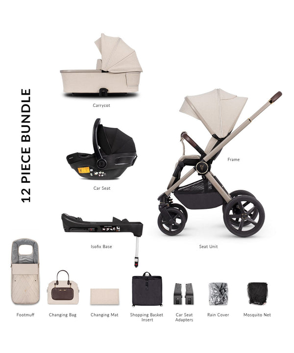 Venicci Travel Systems Venicci 4 in 1 Tinum UPLINE Pram - Stone Beige