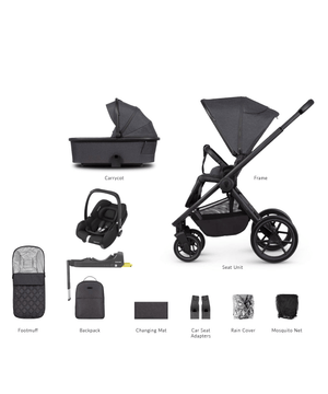 Venicci Travel Systems Venicci Tinum Edge Cabriofix i-Size Travel System - Charcoal