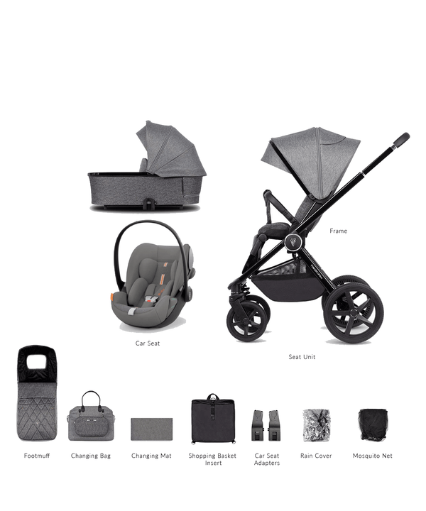 Venicci Travel Systems Venicci Tinum UPLINE (Cloud G Plus) Travel System - Slate Grey (No Base)