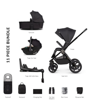 Venicci Travel Systems Venicci Upline 2, 4in1 Pushchair - All Black/Beige