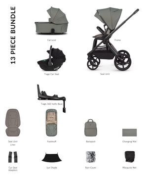 Venicci Travel Systems Venicci Upline 3, 4in1 Travel System - Aloe/Black