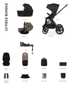 Venicci Travel Systems Venicci Upline 3 (Pebble Slide Pro) Travel System - Onyx/Oak Truffle