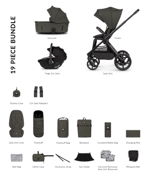 Venicci Travel Systems Venicci x Hunter Upline 3, 3in1 Travel System - Dark Olive/Beige