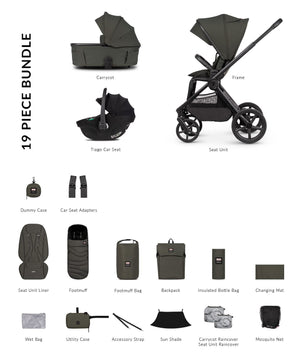 Venicci Travel Systems Venicci x Hunter Upline 3, 3in1 Travel System - Dark Olive/Black