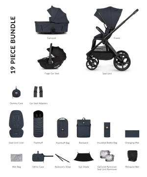 Venicci Travel Systems Venicci x Hunter Upline 3, 3in1 Travel System - Navy/Beige