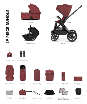 Venicci Travel Systems Venicci x Hunter Upline 3, 3in1 Travel System - Red/Beige