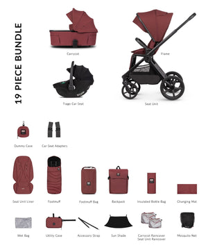 Venicci Travel Systems Venicci x Hunter Upline 3, 3in1 Travel System - Red/Black