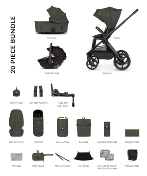 Venicci Travel Systems Venicci x Hunter Upline 3, 4in1 Travel System - Dark Olive/Beige