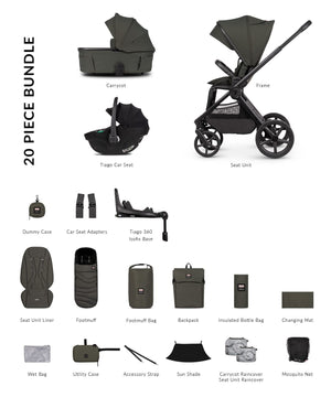 Venicci Travel Systems Venicci x Hunter Upline 3, 4in1 Travel System - Dark Olive/Black