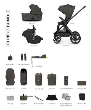 Venicci Travel Systems Venicci x Hunter Upline 3 (Cabriofix i-Size) Travel System - Dark Olive