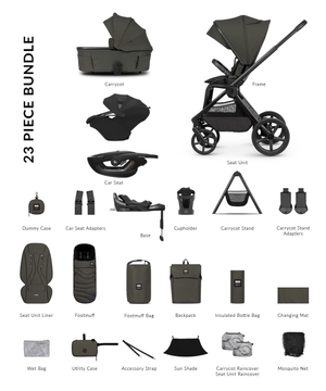Venicci Travel Systems Venicci x Hunter Upline 3, (Coral Slide Pro) Plus Travel System - Dark Olive
