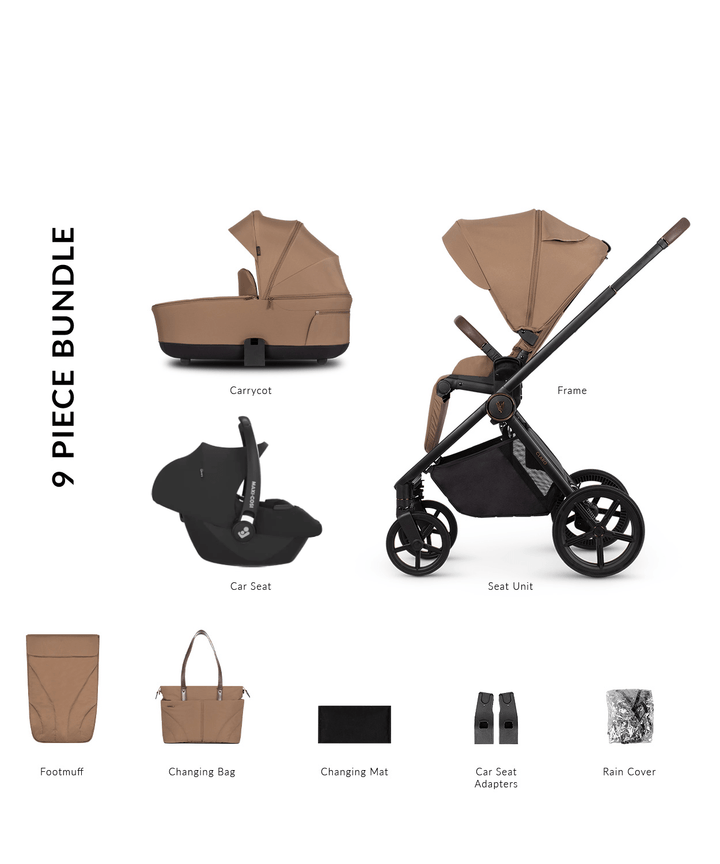 Venicci Wheels Venicci Claro 3in1 (Cabriofix i-Size) Travel System - Caramel