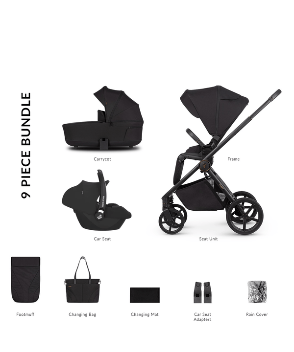 Venicci Wheels Venicci Claro 3in1 (Cabriofix i-Size) Travel System - Noir