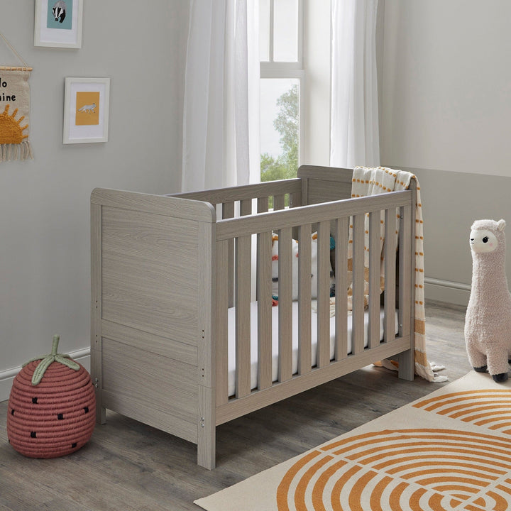 Babymore Cot Beds Babymore Caro Mini Cot Bed - Grey Wash