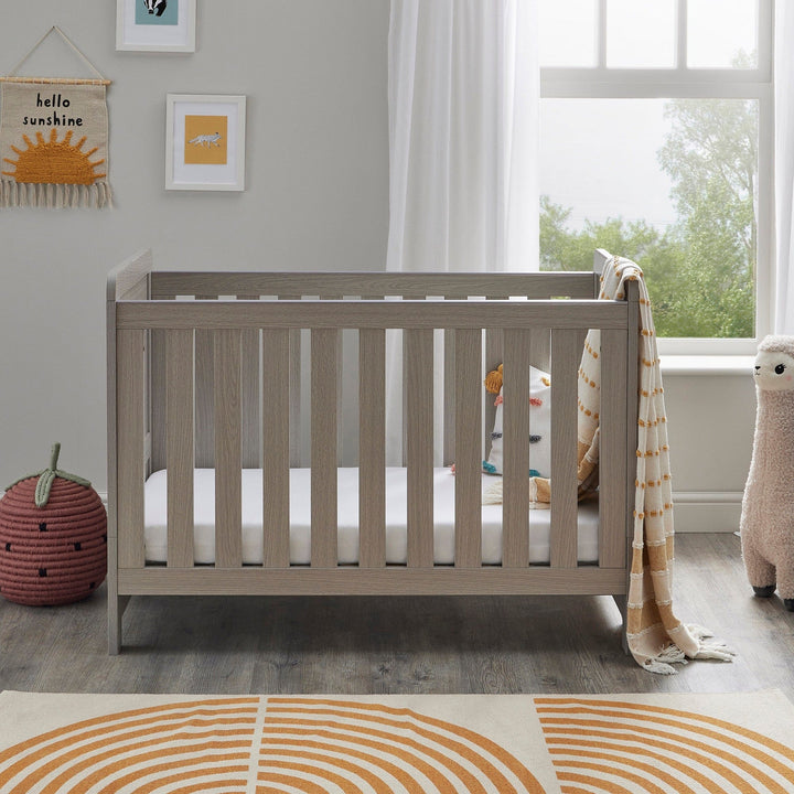 Babymore Cot Beds Babymore Caro Mini Cot Bed - Grey Wash