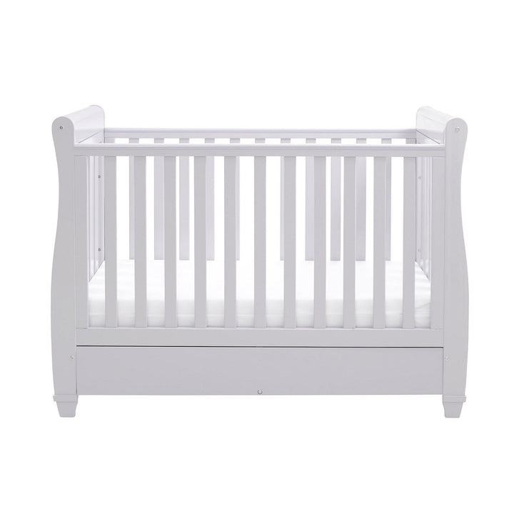 Babymore Cot Beds Babymore Eva Drop Side Cot Bed with Drawer - Grey