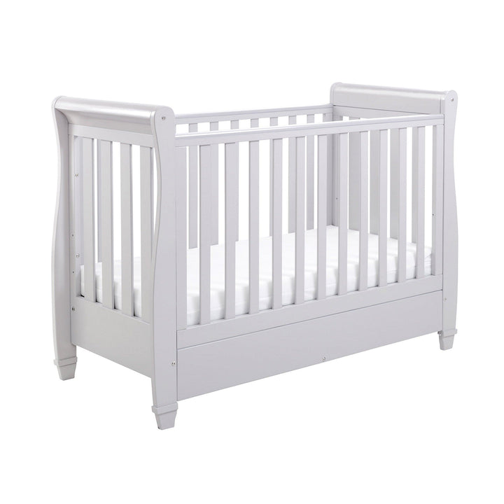 Babymore Cot Beds Babymore Eva Drop Side Cot Bed with Drawer - Grey