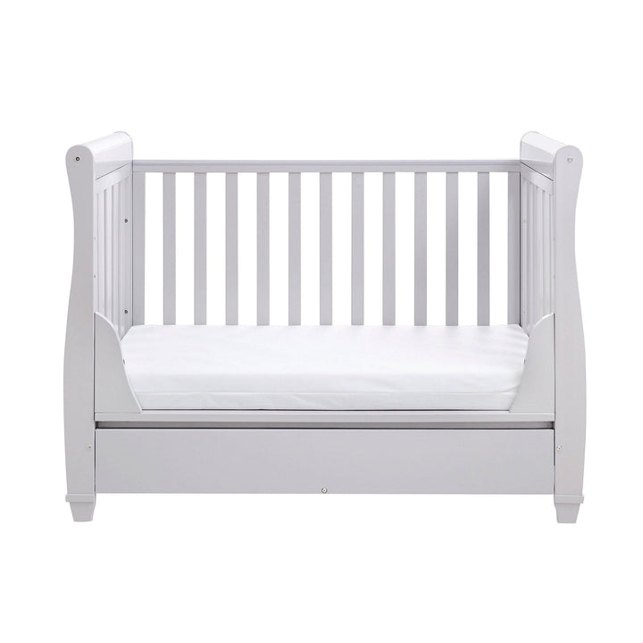 Babymore Cot Beds Babymore Eva Drop Side Cot Bed with Drawer - Grey