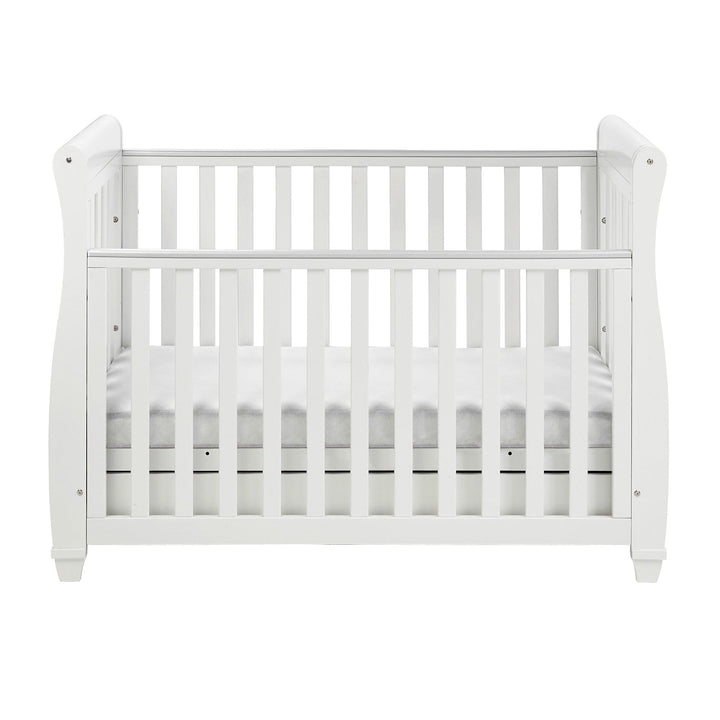 Babymore Cot Beds Babymore Eva Drop Side Cot Bed with Drawer - White