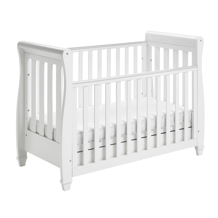 Babymore Cot Beds Babymore Eva Drop Side Cot Bed with Drawer - White