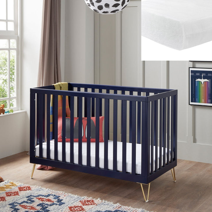 Babymore Cot Beds Babymore Kimi Cot Bed with Free Fibre Mattress - Midnight
