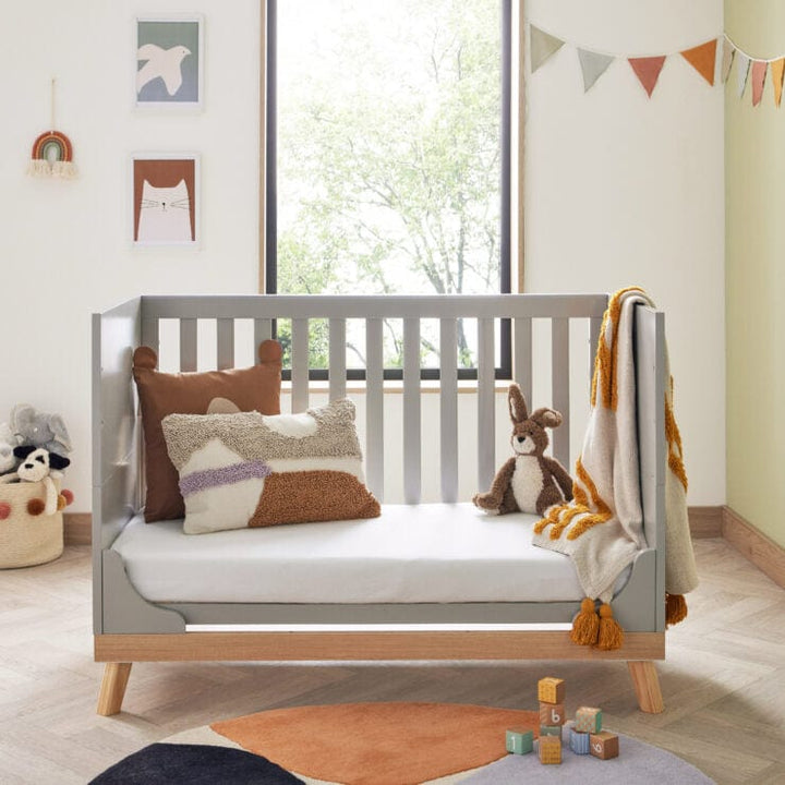 Babymore Cot Beds Babymore Mona Mini Cot Bed - Grey