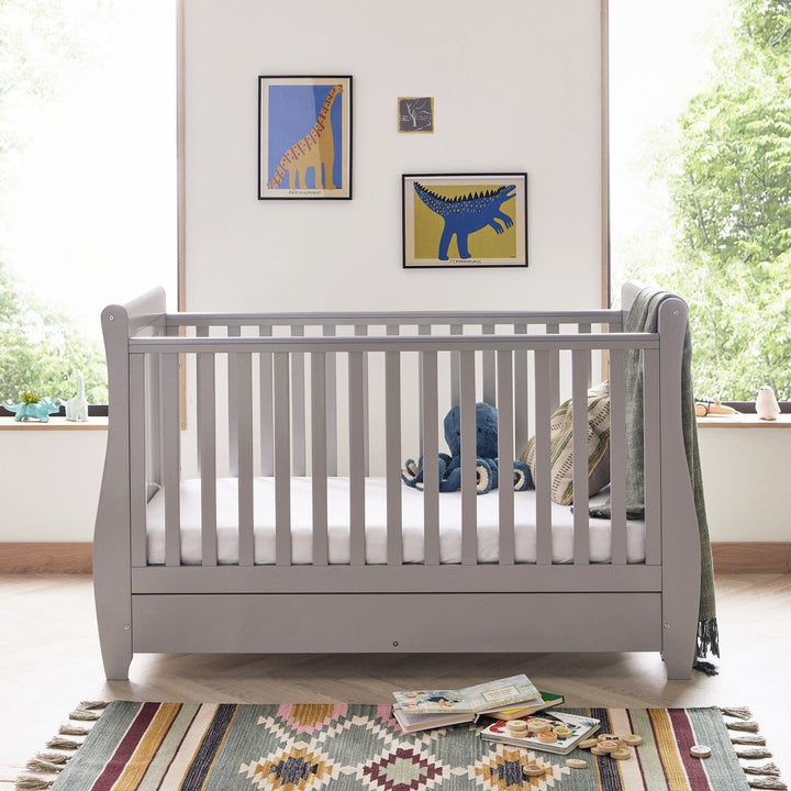 Babymore Cot Beds Babymore Stella Drop Side Cot Bed - Grey