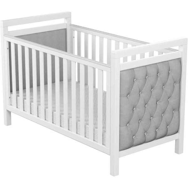 Babymore Cot Beds Babymore Velvet Deluxe Cot Bed - White