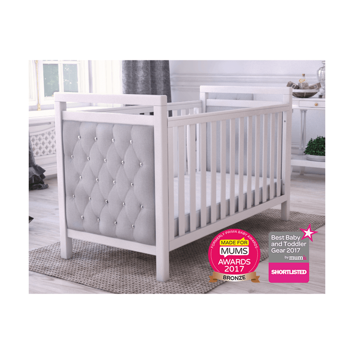 Babymore Cot Beds Babymore Velvet Deluxe Cot Bed - White