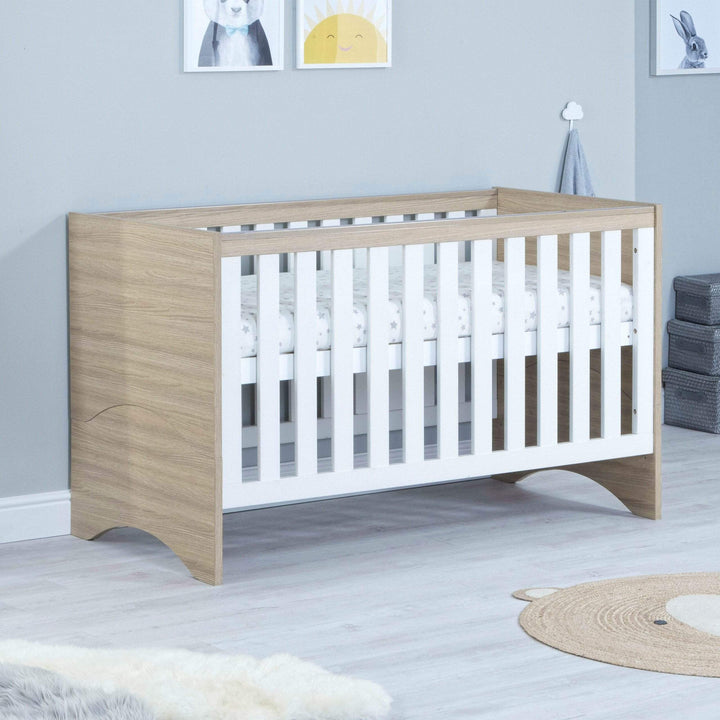 Babymore Cot Beds Babymore Veni Cot Bed - White Oak