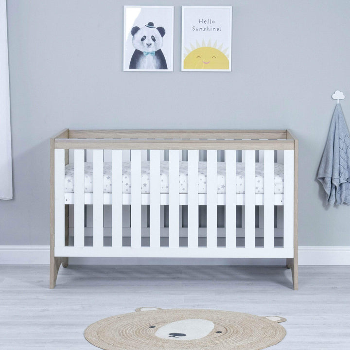 Babymore Cot Beds Babymore Veni Cot Bed - White Oak