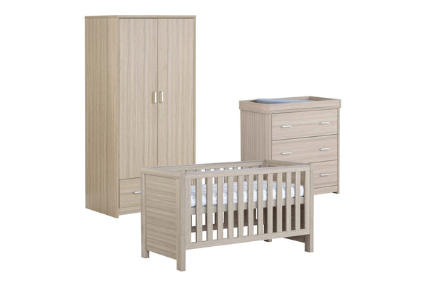 Babymore Nursery Furniture Babymore Luno 3 Piece Furniture Set - Oak