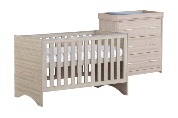 Babymore Nursery Furniture Babymore Veni 2 Piece Furniture Set - Oak