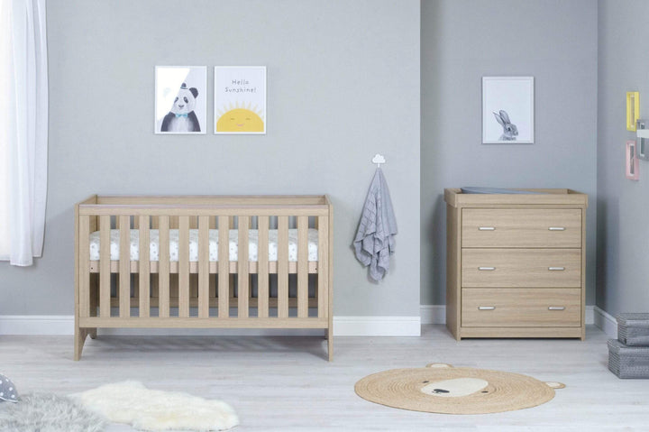 Babymore Nursery Furniture Babymore Veni 2 Piece Furniture Set - Oak