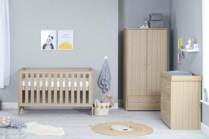 Babymore Nursery Furniture Babymore Veni 3 Piece Furniture Set - Oak