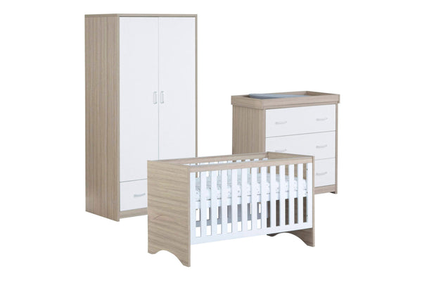 Babymore Nursery Furniture Babymore Veni 3 Piece Furniture Set - White Oak