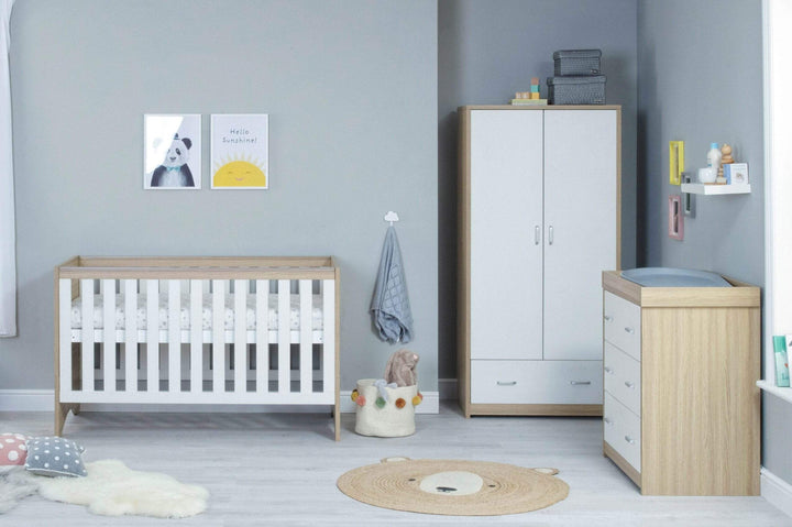 Babymore Nursery Furniture Babymore Veni 3 Piece Furniture Set - White Oak