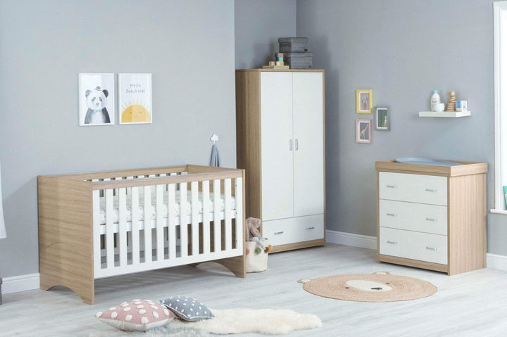 Babymore Nursery Furniture Babymore Veni 3 Piece Furniture Set - White Oak