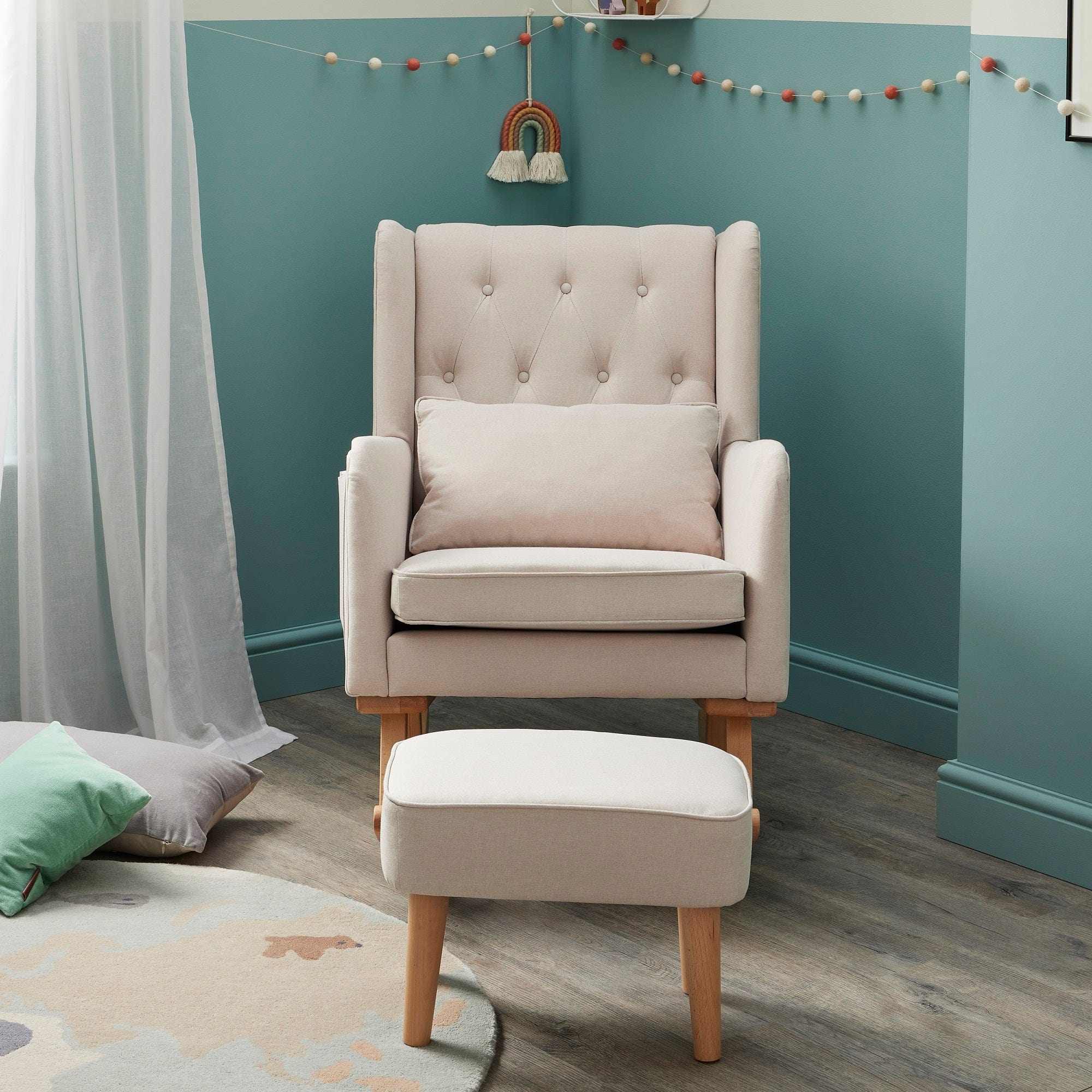 Babymore Lux Nursing Chair with Stool Cream UK Baby Centre