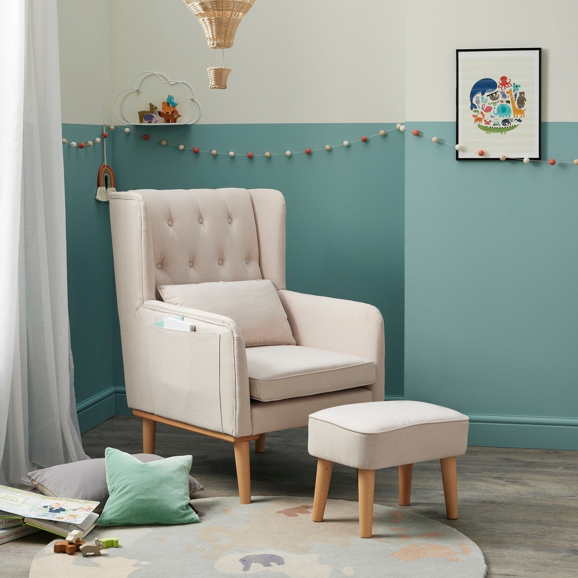 Babymore Lux Nursing Chair with Stool - Cream – UK Baby Centre