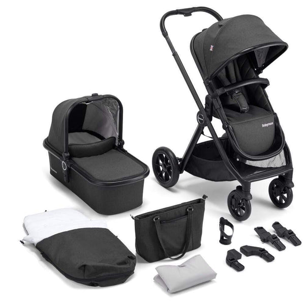 Babymore Prams & Pushchairs Babymore MeMore Pram & Pushchair 11 Piece - Black Espresso