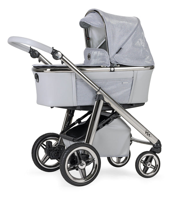 Bebecar Prams & Pushchairs Bebecar Via+ Combination Pram, Raincover and LA3 Kit - Diamond Grey